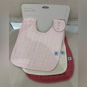 Little Unicorn Cotton Muslin Classic Baby Bibs - 3 Pack Light Pink NWT